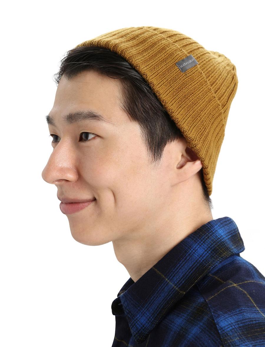 Icebreaker Unisex Merino Rixdorf Cuff Beanie Férfi Kalap Barna | HU 1106WNBY